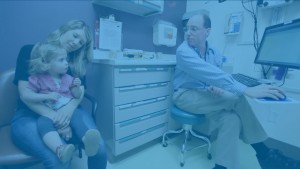 Emma and her mom visiting her doctor